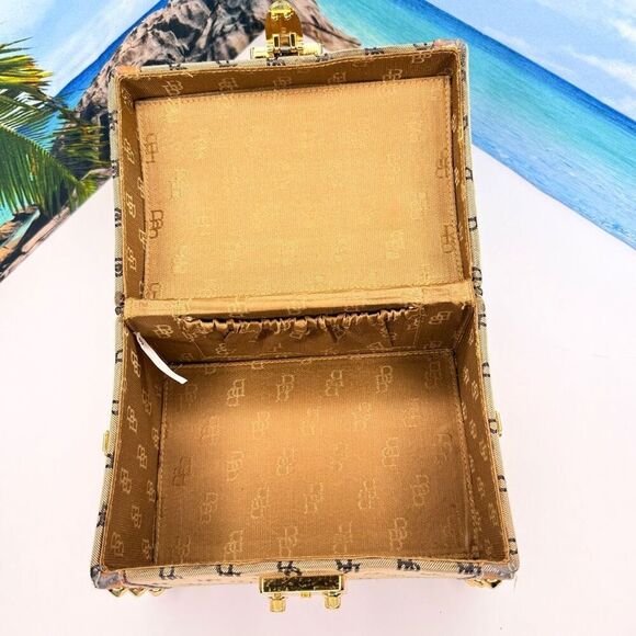 Vintage B. Brentano BB Monogram Vanity/Box Case, Made in Italy, Gold-Tone Lock - Picture 6 of 13
